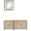 vidaXL Bathroom Furniture Set with Shelf 3 pcs Brown Engineered wood