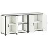 vidaXL Kitchen Storage Set with Shelf Other 3 pcs White Steel