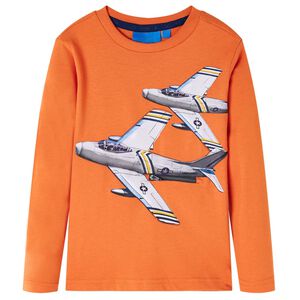vidaXL Kids' T-shirt with Long Sleeves Dark Orange 92