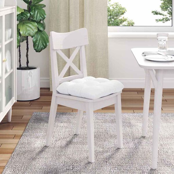 vidaXL Seat Cushions 4 pcs White 40 x 40 x 12 cm Fabric