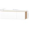 vidaXL TV Cabinet Engineered Wood 120x40x34 cm High Gloss White and Oak
