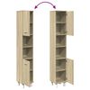 vidaXL Bathroom Cabinet Sonoma Oak 30.5x30x179 cm Engineered Wood