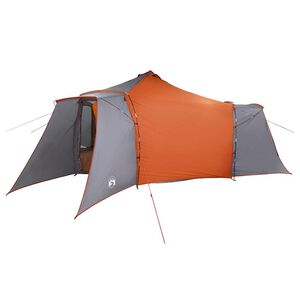 vidaXL Tipi Tent 8-Person Grey and Orange Taffeta