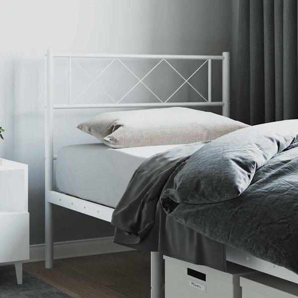 vidaXL Metal Replace Headboard White 90 cm