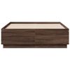 vidaXL Bed Frame with LED without Mattress Brown Oak 135x190 cm Double