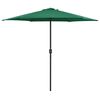 vidaXL Garden Parasol with Aluminium Pole 270x246 cm Green