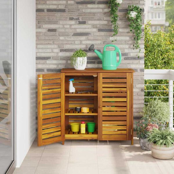 vidaXL Garden Cabinet Natural 90 x 40 x 90cm Solid Acacia Wood