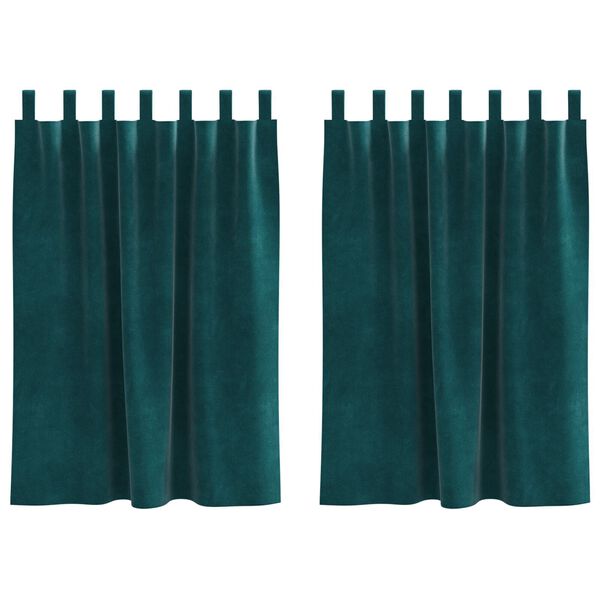 vidaXL Curtains with Curtains 2 pcs Dark Green 140 x 140 cm Velvet