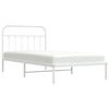 vidaXL Metal Bed Frame without Mattress with Headboard White 107x203cm