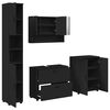 vidaXL Bathroom Furniture Set 4 pcs Black Engineered Wood and Metal