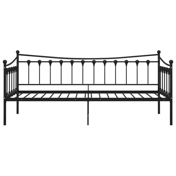 vidaXL Sofa Bed Frame without Mattress Black Metal 90x200 cm