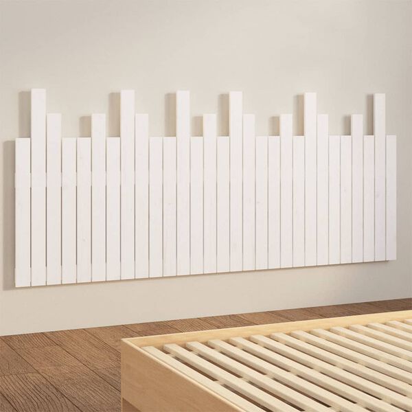 vidaXL Wall Headboard White 185x3x80 cm Solid Wood Pine
