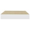 vidaXL Floating Wall Shelves 2 pcs Oak and White 23x23.5x3.8 cm MDF