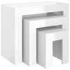 vidaXL Nesting Coffee Tables 3 pcs High Gloss White Engineered Wood