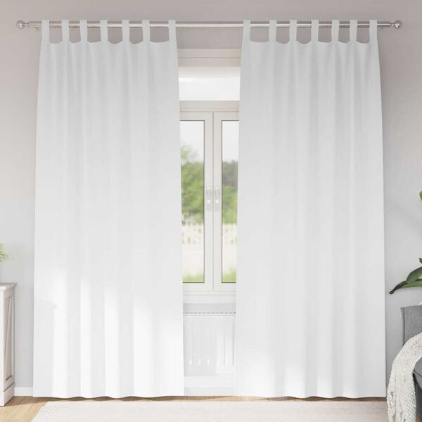 vidaXL Blackout Curtains with Rings 2 pcs Pure White 245 x 140 cm