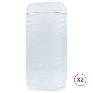 vidaXL Beach Towels 2 pcs White 60x135 cm Fabric 400 GSM