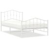 vidaXL Metal Bed Frame without Mattress with Footboard White 107x203cm