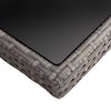 vidaXL Outdoor Dining Table Grey Poly Rattan and Glass