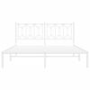 vidaXL Metal Bed Frame without Mattress with Headboard White 160x200cm