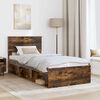 vidaXL Bed Frame with Headboard Smoked Oak 75 x 190 cm Engineered wood
