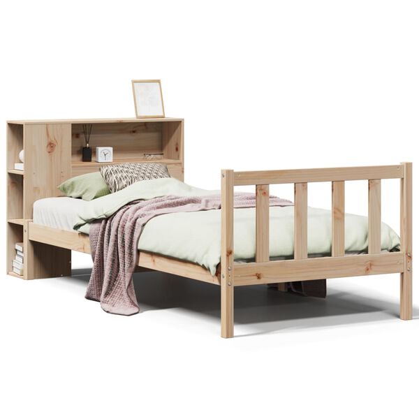 vidaXL Bookcase Bed without Mattress 75x190 cm Small Single Solid Wood Pine