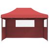 vidaXL Party Tent Folding Burgundy 279 x 410 x 315 cm Oxford Fabric