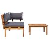 vidaXL Garden Bench 2 pcs Grey and Brown Solid Teak wood