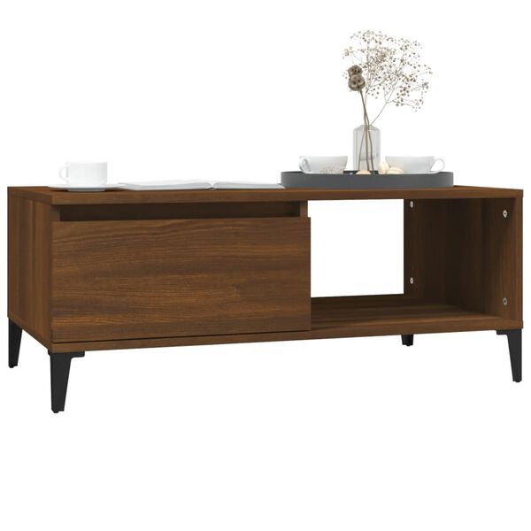 vidaXL Coffee Table Brown Oak 90x50x36.5 cm Engineered Wood