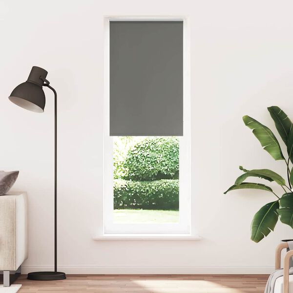 vidaXL Roller Blind Blackout Grey 65x230 cm Fabric Width 60.7 cm Polyester