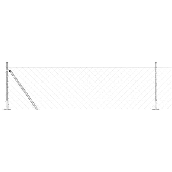 vidaXL Fence Post Silver 10 x 0.6 m (60 x 60 mm mesh) Steel