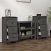vidaXL Sideboards 2 pcs Grey 40x35x80 cm Solid Wood Pine