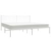 vidaXL Metal Bed Frame without Mattress with Headboard White 200x200cm