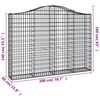 vidaXL Arched Gabion Baskets 13 pcs 200x30x140/160 cm Galvanised Iron