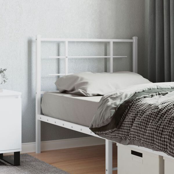 vidaXL Metal Replace Headboard White 100 cm