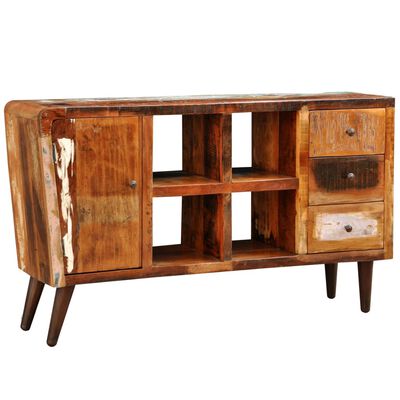vidaXL Reclaimed Cabinet Solid Wood with 1 Door 4 Shelves 3 Drawers