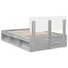 vidaXL Bed Frame Grey Sonoma 120 x 190 cm Solid Pine Wood