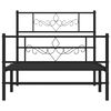 vidaXL Metal Bed Frame without Mattress with Footboard Black 80x200cm