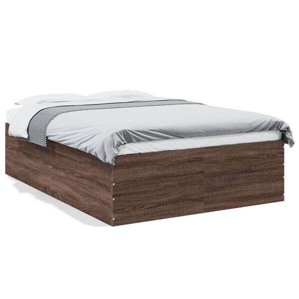 vidaXL Bed Frame without Mattress Brown Oak 120x190 cm Small Double