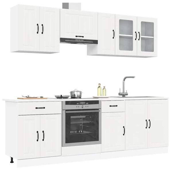 vidaXL 8 Piece Kitchen Cabinet Set Kalmar White Engineered Wood