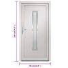 vidaXL Front Door White 88x200 cm PVC