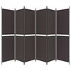 vidaXL 6-Panel Room Divider Brown 300x200 cm Fabric