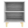 vidaXL Bed Cabinet with Solid Wood Legs Grey Sonoma 40x30x50 cm