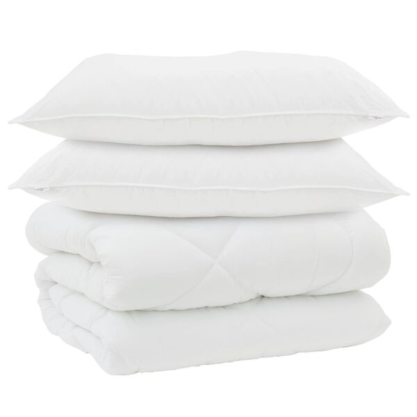vidaXL Winter Duvet with Pillow 3 pcs White Microfiber
