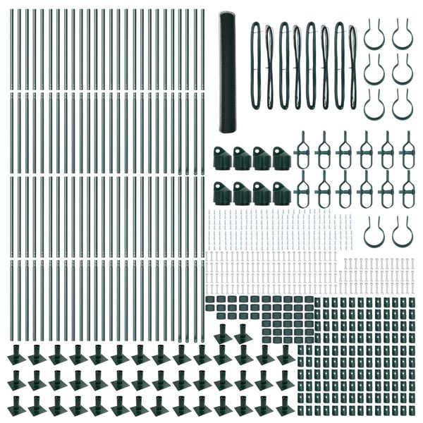 vidaXL Fence Post Green 100 x 1.2 m (13 mm mesh) Steel and PVC