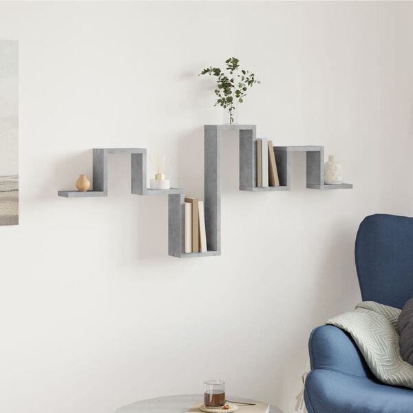 vidaXL Wall Shelf Concrete Grey 104.5x10x43 cm Engineered Wood