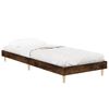 vidaXL Bed Frame without Mattress Smoked Oak 75x190 cm Small Single Engineered Wood