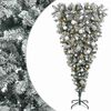vidaXL Upside-down Artificial Hinged Christmas Tree 150 cm 150 LEDs