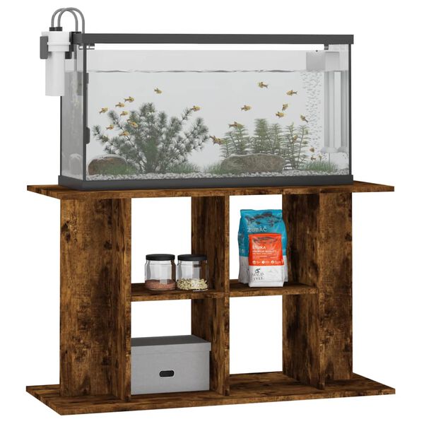 vidaXL Aquarium Stand Smoked Oak 100x40x60 cm Engineered Wood