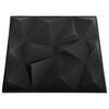 vidaXL 3D Wall Panels 24 pcs 50x50 cm Diamond Black 6 m²