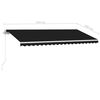vidaXL Freestanding Manual Retractable Awning 450x300 cm Anthracite